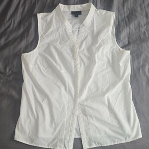 Sleeveless White Blouse